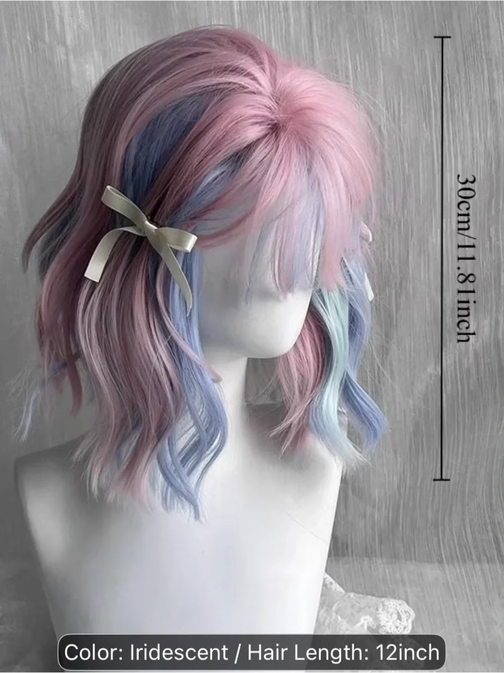 Pastel Iridescent Pink Women's Wig - Soft Multi-Tone Fashion Hair